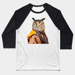 Owl Portrait Baseball T-Shirt